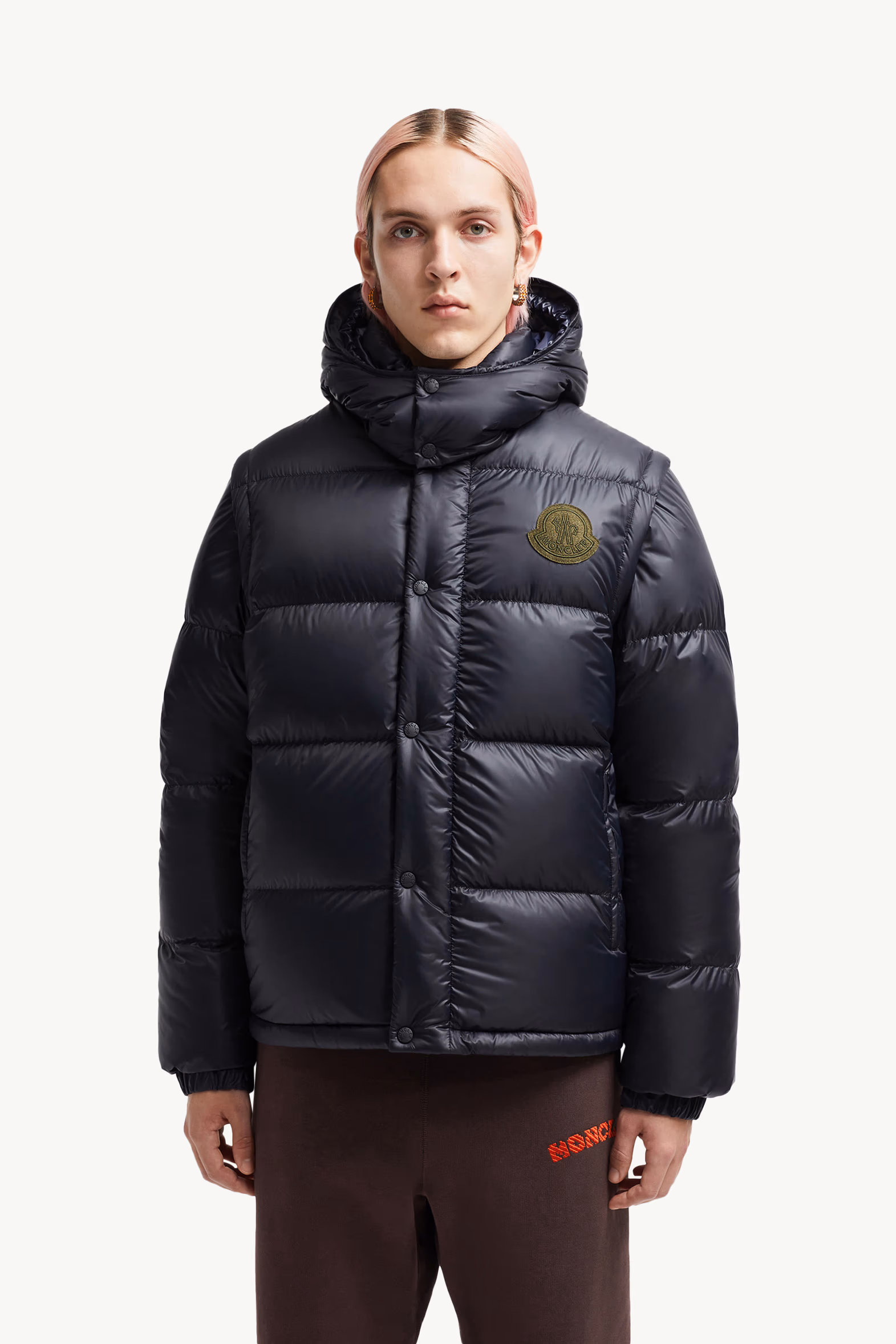 Doudoune courte 2-en-1 Cyclone à capuche Hommes Bleu foncé Moncler 3